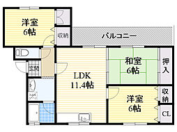 マプログレイス3 3LDKの間取図画像