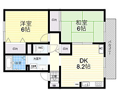 グランメール 2DKの間取図画像