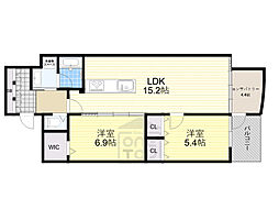 アクトタレイア茨木駅前 2LDKの間取図画像