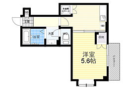 コンフォート岸部 1Kの間取図画像