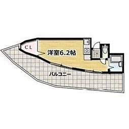アルビオン千里丘 ワンルームの間取図画像