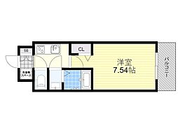 ロイス茨木奈良町 1Kの間取図画像