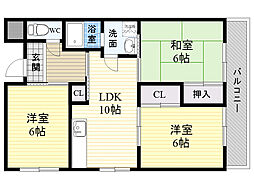 第2パークハイツ橋の内 3階/-
