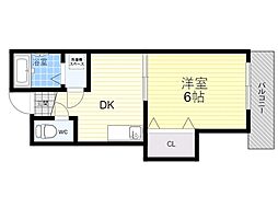 プレアール正雀2 1DKの間取図画像