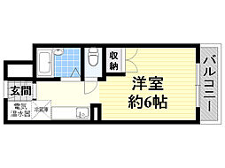 スチューデントパレス茨木 ワンルームの間取図画像