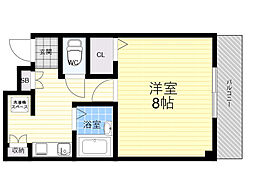 クリヨン千里北 1Kの間取図画像