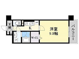 カンナビーノ 1Kの間取図画像