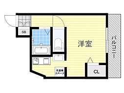 ルミナス岸部 ワンルームの間取図画像