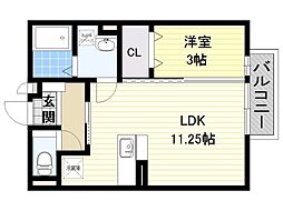 クラインガルテンA 1LDKの間取図画像