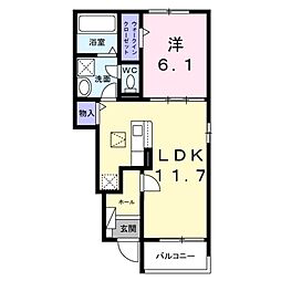 Sallier 1LDKの間取図画像