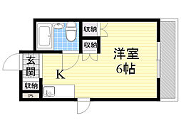 パークサイドマンション 1Kの間取図画像