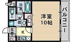 ラメゾンリュミエール・彩都 1Kの間取図画像