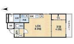 チロル水尾 1LDKの間取図画像
