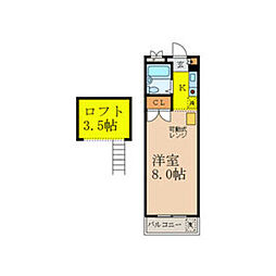 プラザY'S 1Kの間取図画像