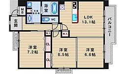 フォルビート 3LDKの間取図画像