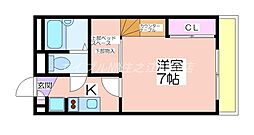 レオパレスヤマハ 1Kの間取図画像