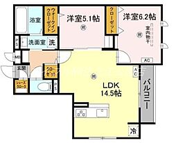 メゾン　ド　セリジエ 3階2LDKの間取り