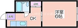アパートメント住吉II 1階1DKの間取り