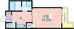ラーレンティア 3階1Kの間取り