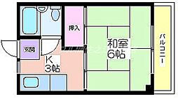 マルタマハイツ 1Kの間取図画像