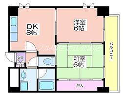 シェーヌ・パレ 2DKの間取図画像
