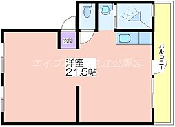南港厚生年金共同住宅4号棟 ワンルームの間取図画像