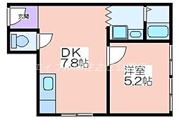 松田マンション 1DKの間取図画像
