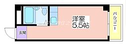 カルム加賀屋 ワンルームの間取図画像