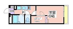 レオパレスパフ 1Kの間取図画像