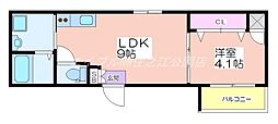 Fメゾン西加賀屋2番館 1LDKの間取図画像
