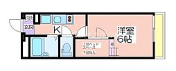 レオパレスオカノ 1Kの間取図画像