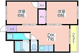 Ncourt我孫子 2DKの間取図画像