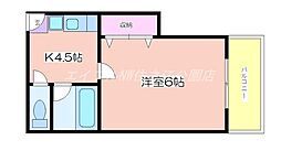 ハイツ織田 1Kの間取図画像