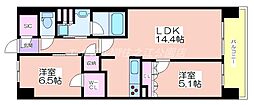 大阪ベイレジデンス 2LDKの間取図画像