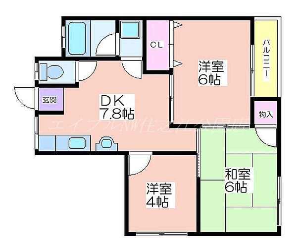 大塚マンション ｜大阪府大阪市住之江区浜口東3丁目(賃貸マンション3DK・3階・46.17㎡)の写真 その2