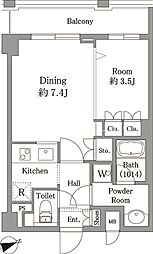 パレステュディオ代々木 1DKの間取図画像