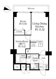 秀和幡ヶ谷レジデンス 1LDKの間取図画像