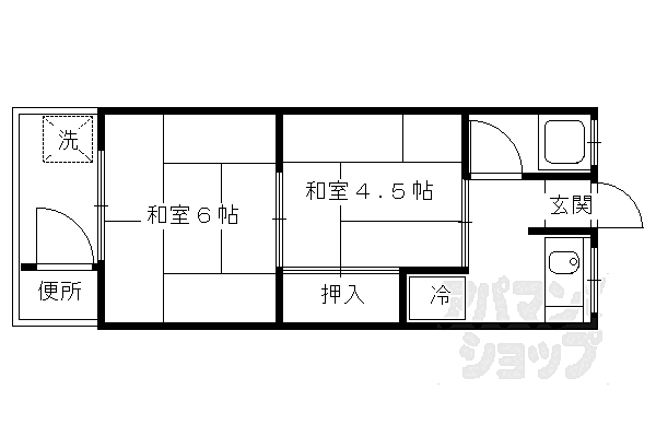 京都府京都市伏見区深草泓ノ壷町(賃貸アパート2K・2階・20.00㎡)の写真 その2