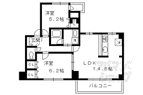 京都府京都市下京区東塩小路町（賃貸マンション2LDK・6階・58.96㎡） その2