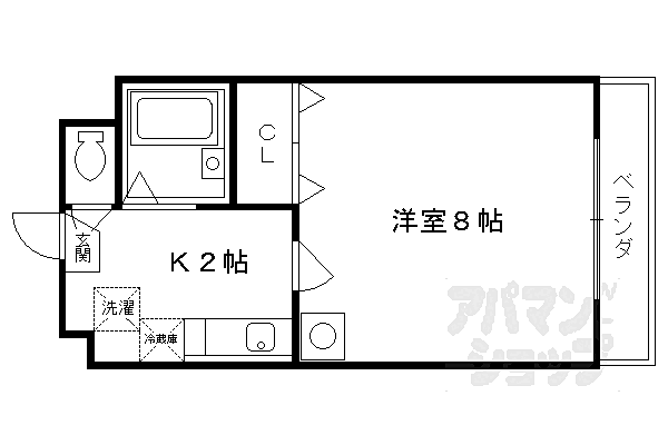 京都府京都市東山区妙法院前側町(賃貸マンション1K・3階・24.09㎡)の写真 その2