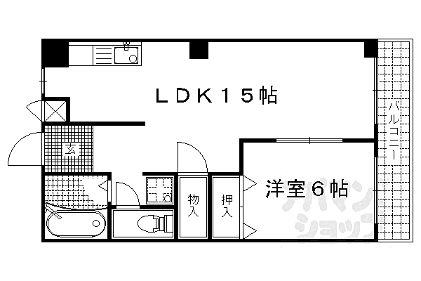 京都府京都市伏見区下鳥羽北円面田町(賃貸マンション1LDK・2階・44.72㎡)の写真 その2