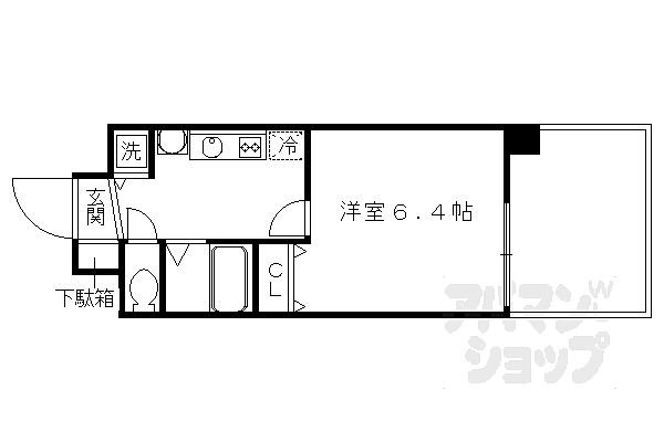 京都府京都市下京区堀之上町(賃貸マンション1K・2階・21.66㎡)の写真 その2