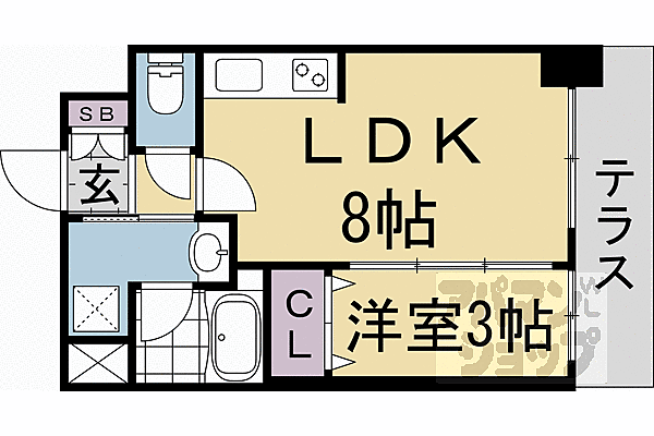 京都府京都市南区吉祥院中島町(賃貸マンション1LDK・1階・28.08㎡)の写真 その2