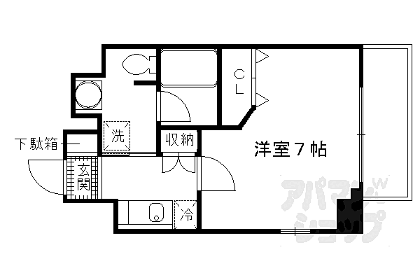 京都府京都市伏見区竹田向代町川町(賃貸マンション1K・2階・27.37㎡)の写真 その2