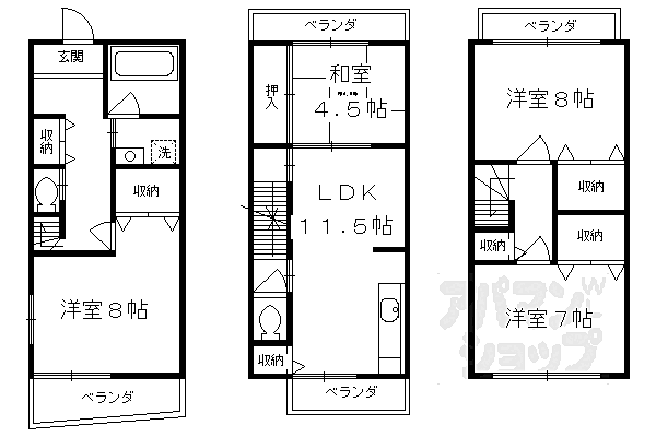 京都府京都市東山区泉涌寺東林町(賃貸アパート4LDK・1階・104.34㎡)の写真 その2