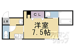 エモン山科 1階1Kの間取り