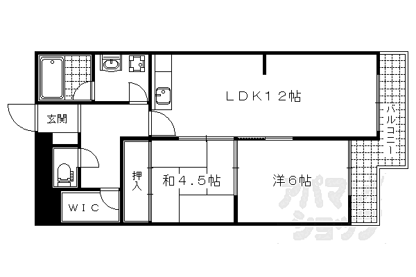 ビューハイツ京都山科（ベルヴィ52） 135｜京都府京都市山科区北花山西ノ野町(賃貸マンション2LDK・1階・54.45㎡)の写真 その2