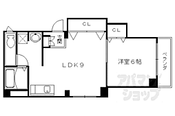 京都地下鉄東西線 石田駅 徒歩10分の賃貸マンション 3階1LDKの間取り