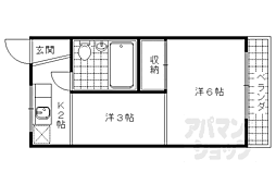 サンレモ・トーヨーハイツ 2Kの間取図画像