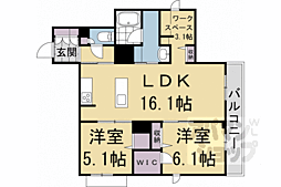 近鉄京都線 伏見駅 徒歩5分の賃貸マンション 4階2LDKの間取り